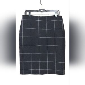 Ann Taylor Navy White Ponte Pencil Skirt